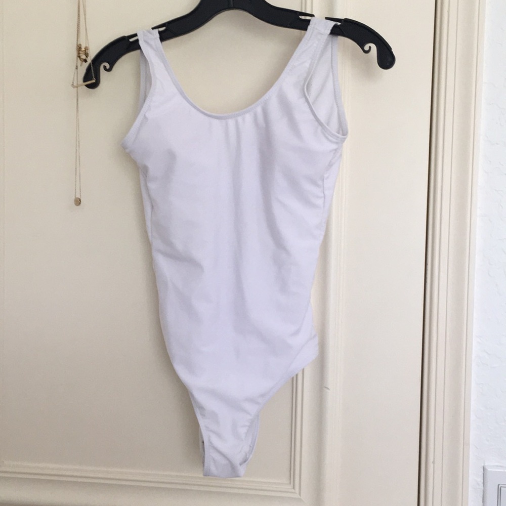 White one piece bathing suit